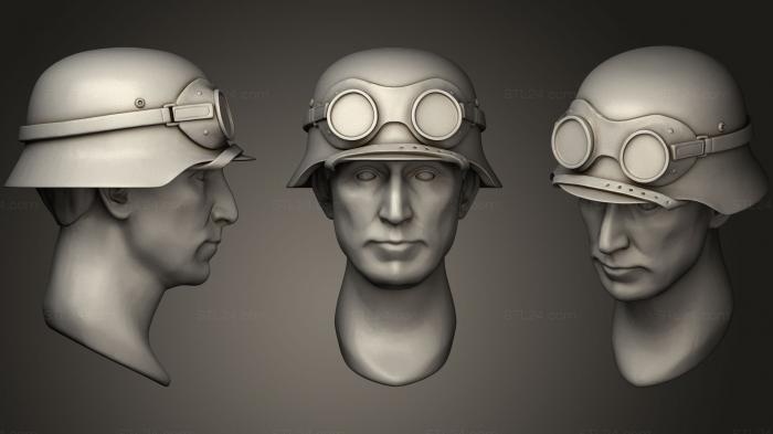 Military figurines (HEADS HELMETS9, STKW_0459) 3D models for cnc